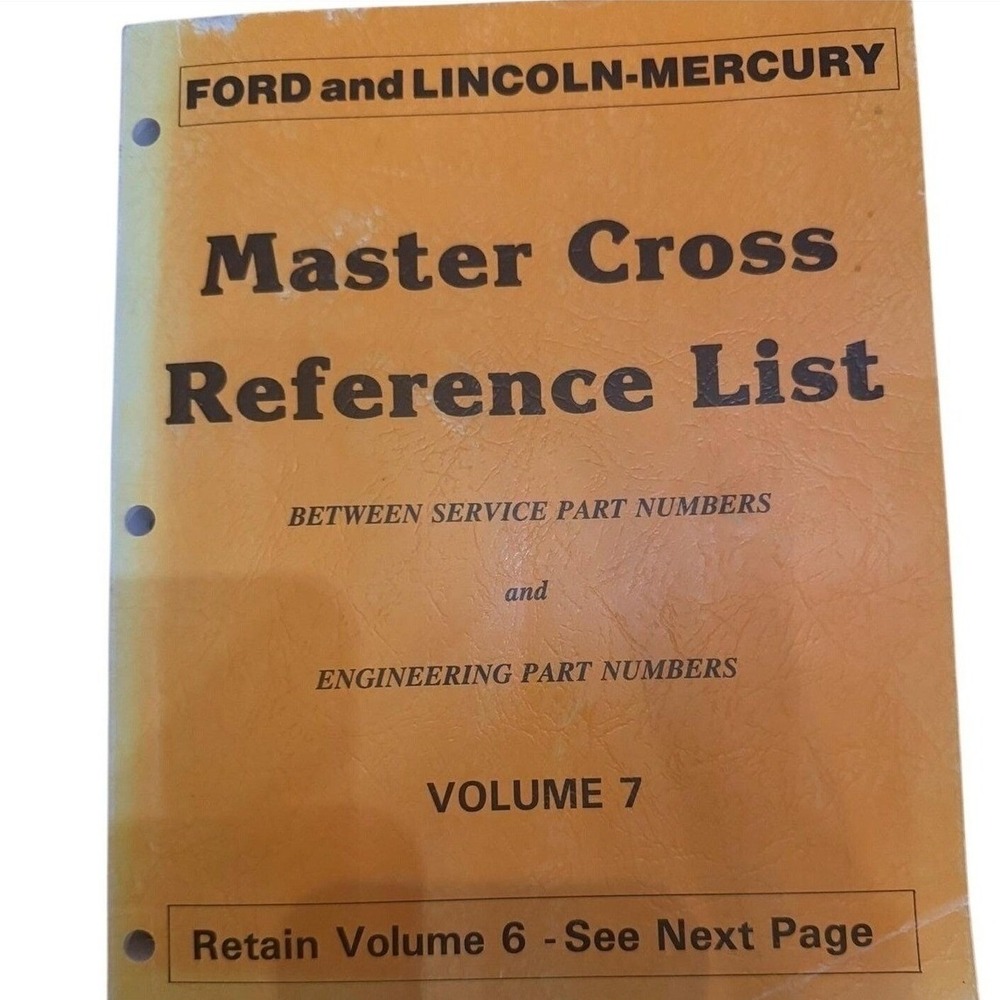 1986 Ford Lincoln Mercury Master Cross Reference List Vol7 Motorcraft FPS-7425-7